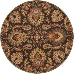 Hand-tufted Chocolate Natore Wool Rug (9'9 Round)