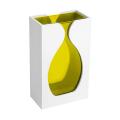 Yellow Glass Vase with White Wooden Case