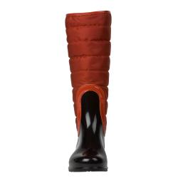 Burberry Women's Orange/ Black Quilted/ Patent Rain Boots