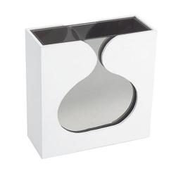 DonnieAnn Black Glass Vase with White Wooden Case