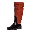 Burberry Women's Orange/ Black Quilted/ Patent Rain Boots