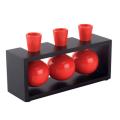Ceramic Triple Red Vase with Black Base