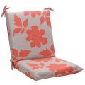Squared Gray/ Coral Floral Outdoor Chair Cushion