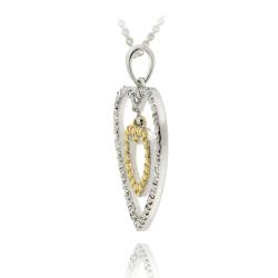 18k Gold over Silver 1/2ct TDW Diamond Double Heart Necklace (I-J, I2-I3)