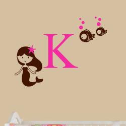 Vinyl 'Little Mermaid and Bubble Fish Friends' Wall Decal