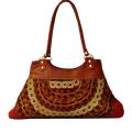 Mayan Huipil and Leather Satchel Purse (Guatemala)