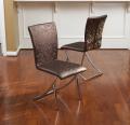 MacKenzie Brown Floral Modern Chairs (Set of 2)