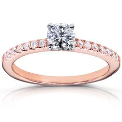 14k Rose Gold 5/8ct TDW Diamond Engagement Ring
