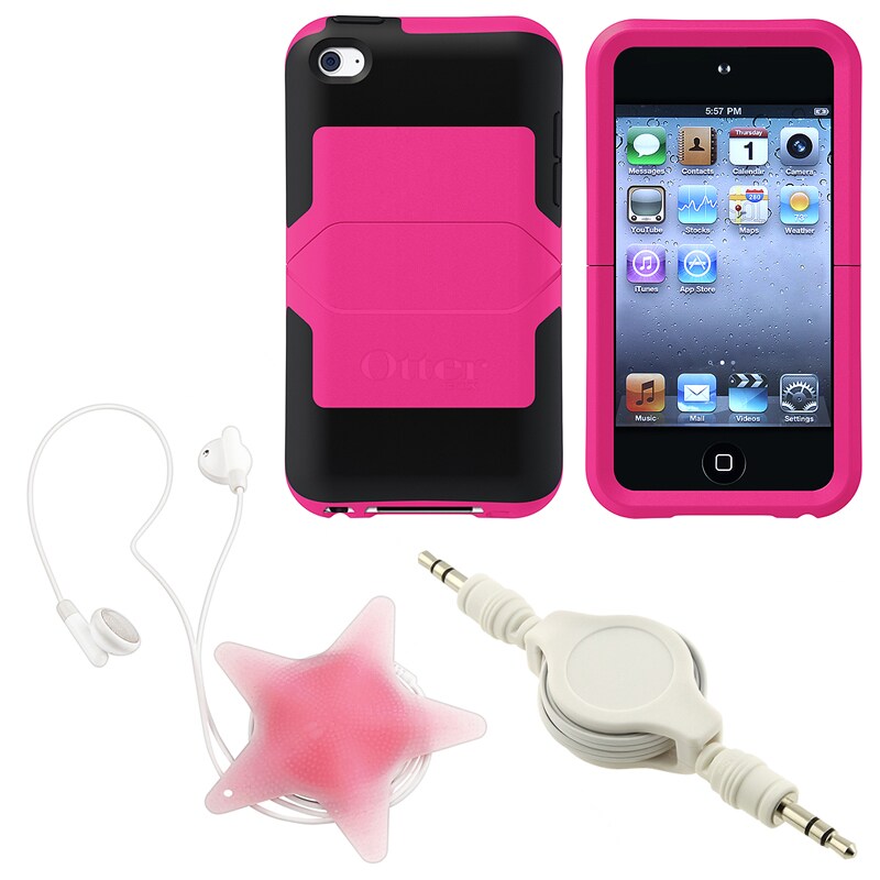 Otter Box Pink Case/ Cable/ Wrap for Apple iPod Touch Generation 4