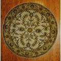 Indo Hand-tufted Mahal Ivory/ Gold Wool Rug (6' Round)