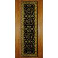 Indo Hand-tufted Mahal Black/ Gold Wool Rug (2'5 x 8')