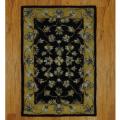 Indo Hand-tufted Mahal Black/ Gold Wool Rug (2' x 3')