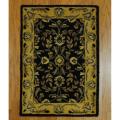 Indo Hand-tufted Mahal Black/ Gold Wool Rug (2' x 3')