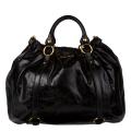 Miu Miu 'Vitello Lux' Black Leather Satchel Bag