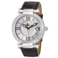 Chopard Women's 'Imperiale' Silver Dial Black Leather Strap Watch