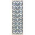 Blue/ Beige Indoor Outdoor Rug (2'4 x 9'11)