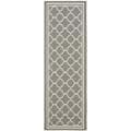 Courtyard Poolside Dark Grey/ Beige Indoor Outdoor Rug (2'4 x 9'11)