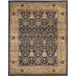 Handmade Mahal Blue/ Gold New Zealand Wool Rug (8'3 x 11')