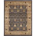 Handmade Mahal Blue/ Gold New Zealand Wool Rug (8'3 x 11')