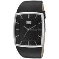 Skagen Men's Black Dial Black Leather Watch