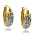 14k Gold over Silver Diamond Accent Hoop Earrings