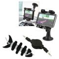 Windshield Mounted Cell Phone Holder/ Audio Cable/ Headset Wrap