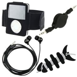 Black Armband/ Cable/ Headset/ Wrap for Apple iPod Nano 3rd Generation