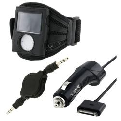 Black Armband/ Car Charger/ Cable for Apple iPod Nano 3rd Generation