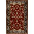 Hand-tufted Cruces Red Wool Rug (7'9 x 9'9)