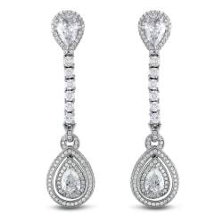 Miadora 18k White Gold 5 1/8ct TDW Certified Diamond Drop Earrings (E-F, SI2)