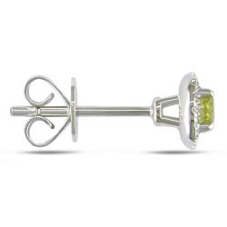 18k White Gold 1/2ct TDW Yellow and White Diamond Earrings (G-H, SI1-2)