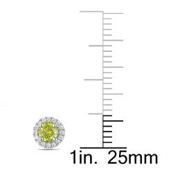 18k White Gold 1/2ct TDW Yellow and White Diamond Earrings (G-H, SI1-2)