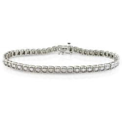 10k White Gold 1 1/4ct TDW Diamond Tennis Bracelet (J-K, I2-I3)