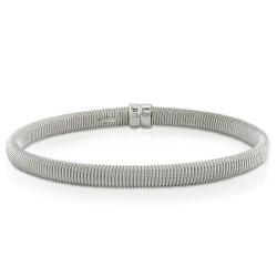 14k White Gold Coil Design Bangle