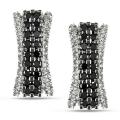 14k White Gold 1 1/5ct TDW Black and White Diamond Earrings (H-I, I1-2)