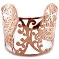 Miadora Pink-plated Stainless Steel Openwork Cuff Bracelet