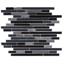 SomerTile 12x11.75-in Reflections Piano Bizancio Glass and Stone Mosaic Tile (Pack of 10)