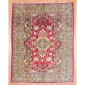 Afghan Hand-knotted Vegetable Dye Oushak Burgundy/ Olive Wool Rug (8'10 x 11'4)