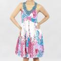 Meetu Magic Women's Floral Print Beaded Halter Dress