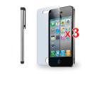 Deluxe Apple iPhone 4/ 4S Screen Protector/ Silver Stylus