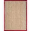 Hand-woven Beige Chowen Natural Fiber Seagrass Cotton Border Rug (9' x 13')