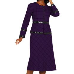 Divine Apparel Women's Plus Size Bold Button Down Women's Skirt Suit