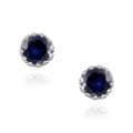 Icz Stonez Sterling Silver Lab-created Sapphire Stud Earrings (2.1ct TGW)