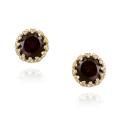 Icz Stonez Gold over Silver Lab-created Ruby Stud Earrings (2.1ct TGW)