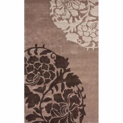 Handmade Alexa Pino Brown Rose Fantasy Rug (6' x 9')