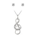 Icz Stonez Sterling Silver Cubic Zirconia Musical Note Jewelry Set (7/8ct TGW)
