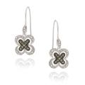 Sterling Silver 1/5ct TDW Champagne Diamond Flower Earrings