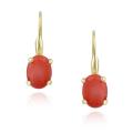 Stonique Creations 18k Gold over Silver Reconstituted Coral Earrings