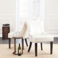 Loire Cream Leather Nailhead Dining Chairs (Set of 2)