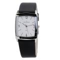 Skagen Men's Black Leather Stainless Steel Watch